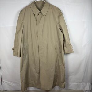VTG London Fog Maincoats Mens 48R Khaki Brown Trenchcoat Removable Liner USA